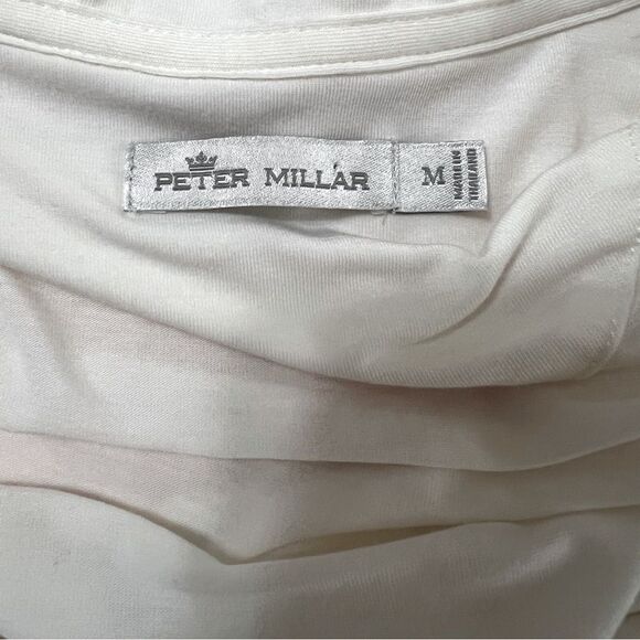 Peter Millar performance pullover quarter zip women medium cream embroidered - Picture 11 of 13